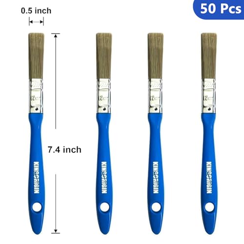 King Origin Small Paint Brush Set, 50 Pcs, 1/2 Inch (13 mm) Mini Paint Brushes for Detailed Painting, Touch-Ups, Crafts, Furniture, DIY Painting - color: 50 Pack, 1/2 Inch