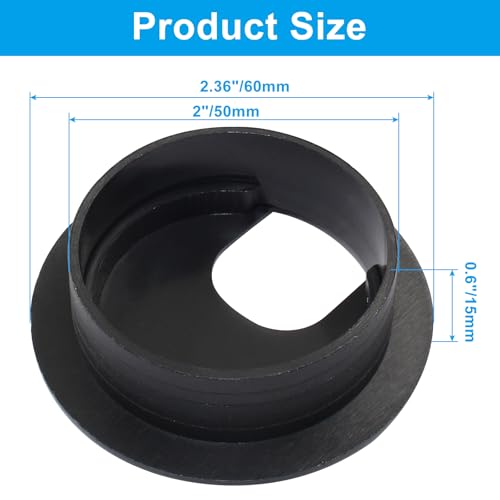 Bivethoi 5pcs 2 inch Desk Wire Cord Cable Grommets Hole Cover for Office PC Desk Cable Cord Organizer Plastic Cover Black(U Shape) - size: 2 inch(U shape)