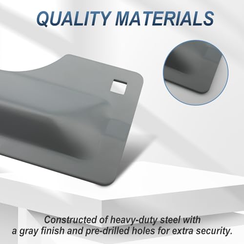 U 9500 3'' x 7'' Latch Guard Plate Cover, Door Security Strike Plate, Easy to Install, Protect Against Forced Entry (Gray) (1 Pack)
