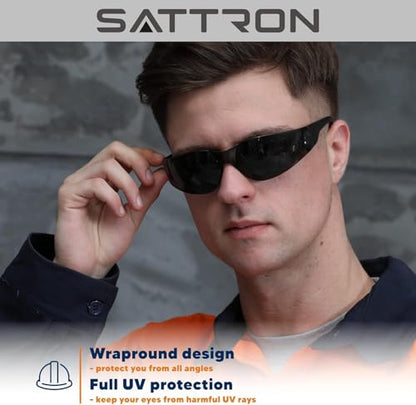 3 Pack of Tinted Safety Glasses, Scratch & Impact Resistant Protective Eyewear, Dark Lenses for UV Protection - color: 3pack Black Tinted Lens
