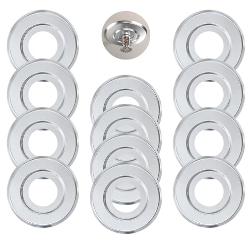 Extension Trim Ring for Recessed Fire Sprinkler Escutcheons - Chrome Oops Ring Cover Holes Up to 5 Inches when Paired with Recessed Escutcheon - Covers Miscuts, Damaged Drywall Around Sprinkler Heads - color: Chrome, size: 12-Pack