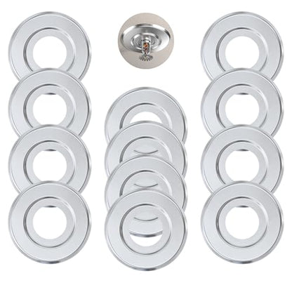 Extension Trim Ring for Recessed Fire Sprinkler Escutcheons - Chrome Oops Ring Cover Holes Up to 5 Inches when Paired with Recessed Escutcheon - Covers Miscuts, Damaged Drywall Around Sprinkler Heads - color: Chrome, size: 12-Pack