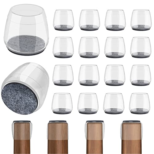 Extra Large Chair Leg Floor Protectors, 8 Pcs Silicone Furniture Pads for Hardwood Floors, for Protect Chair feet & Wooden Floors, Easy to Moving, (Fit 2.36-3.03", Clear). - color: Clear, size: Round XXXL(2.36-3.03")