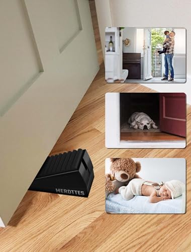 2-Pack Strongest Large Door Stoppers - Spring Heavy Duty Door Stop Wedge, 3 in Tall Door Stoppers for Bottom of Doors, Adjustable Rubber Metal Doorstop Strong Grip Suits Carpet,Tile,School,Commercial - size: Black - 2 Pack