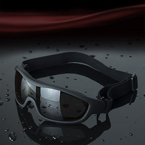 Viriber Motorcycle Goggles - UV Protective Outdoor Glasses, Dust-proof Combat Goggles (Deep Black) - color: Deep Black