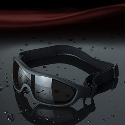 Viriber Motorcycle Goggles - UV Protective Outdoor Glasses, Dust-proof Combat Goggles (Deep Black) - color: Deep Black
