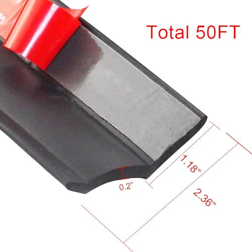 DGSL Universal Garage Door Seals Bottom Rubber, Garage Door Rubber Seal Strip Replacement, Weatherproofing Garage Door Weather Stripping with Nails (50 Feet) - size: 50 Feet