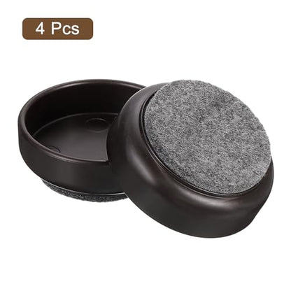 uxcell Non-Slip Furniture Pads, 4Pcs 60mm - Felt Furniture Foot Cups, Round Furniture Leg Protectors Cups Sliders for Hardwood Floors (Brown) - color: Brown