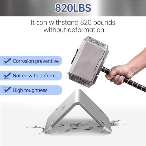 Yuleimy 4 Inch Wide L Brackets Corner Mount, 90° Angle Iron with Holes, 2x4 Galvanized Corner Brace, Gusset Angle Bracket for Wood Fence, Deck Post, Shelves, Beams, Beds, Silver (15 PCS) - size: 15PCS Silver