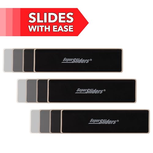 Super Sliders 2-1/2" x 9" XL Rectangle Reusable Furniture Sliders for Carpet, Anti-Slip Protective Furniture Moving Pads for Beds, Sofas, Dressers, Set of 4, Beige - style: For Carpet