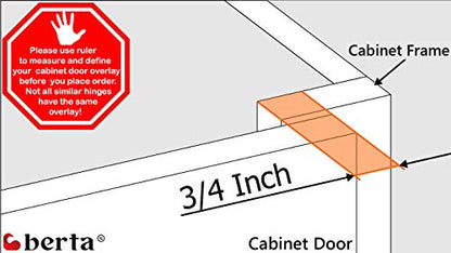 Berta 2-Pack, 3/4 inch Overlay Soft Closing Face Frame Cabinet Hinges, 105 Degree 6-Ways 3-Cam Adjustment Concealed Kitchen Cabinet Door Hinges with Screws (3/4 inch, 2 Pieces) - size: 3/4 In. Overlay | 2 Pieces