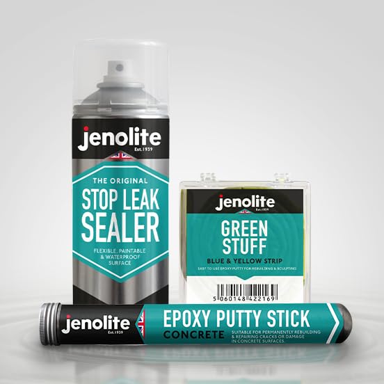 JENOLITE Stop Leak Sealer Spray White 400ml. Waterproof Sealant for Gutters and Flat Roofs. Leak Sealer for Pipe Leaks & Surface Crack, Indoor & Outdoor Repair Spray. Made in Britain - style: White - 400ml (Pack of 1)