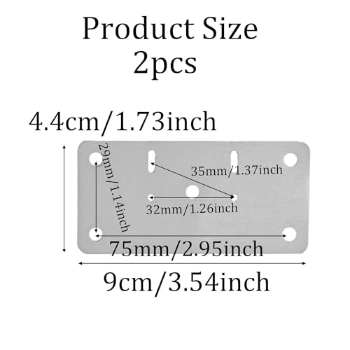 2Pcs 3.54 x 1.73 Inch Cabinet Hinge Repair Plate, Stainless Steel Hinge Fixing Plates with Mounting Screws for Cabinets, Cupboards, Lockers, and Furniture Repair(Hinge Base) - size: 2pcs Hinge Base