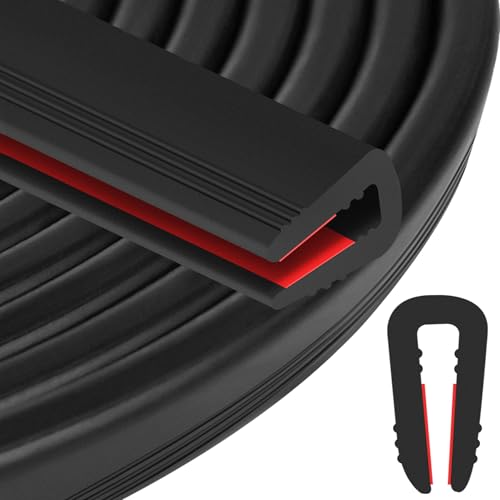 ToLanbbt Rubber Edge Trim U Channel - 1/4" Self Adhesive Sheet Metal Edge Guard Protector, EPDM Seal Strip for Car Doors, Steel Plates, Glass, Hatches, Table Corners, Fit 1/4"(6.4mm), 20Ft, Black - color: Black, size: 1/4" x 20'L