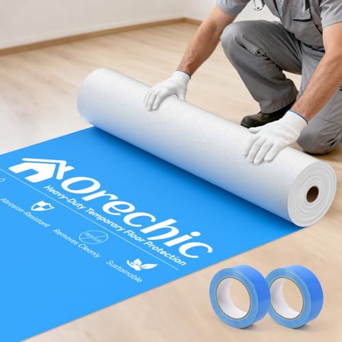 200 GSM Heavy-Duty Temporary Floor Protection, Plastic Floor Protector for Hardwood Floors, Carpet Protector Film During Renovations & Construction,Size:39" x 100' (Covers 325 sqft) - style: S-200G 39" x 100'