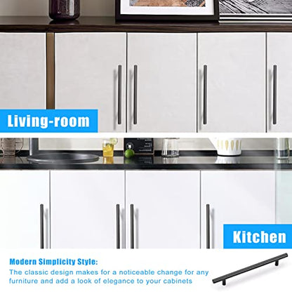 KNOBWELL 6 Pack 6-3/10" Black Cabinet Pulls and Handles, Matte Black Dresser Drawer Pulls Kitchen Cupboard Handles, 8-4/5" Overall Length - color: Black, size: 6 3/10inch(160mm)