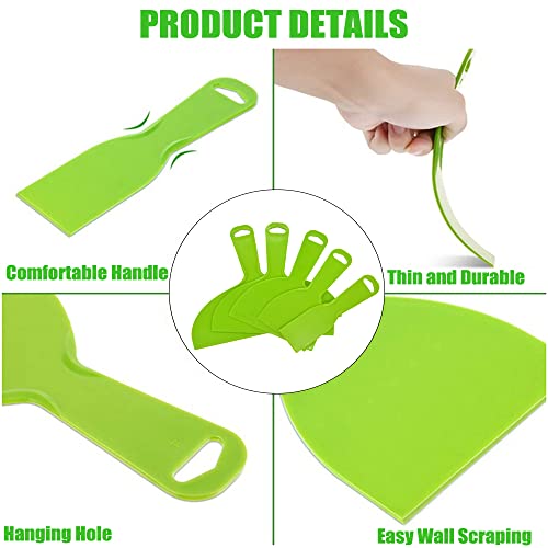 Utoolmart Putty Scraper 4" Plastic Flexible Putty Knives Spreader for Taping Drywall Wall Painting Green 3Pcs - size: 4 inch