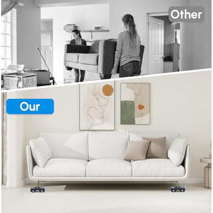 Furniture Sliders, Furniture Movers with Wheels 700LBS- 4 Metal Slider with Anti-Slip Pad（4 Brakes Each for Easy Moving, Heavy Duty Appliance Roller Dolly for Couches, Sofas +More. - size: 700LBS