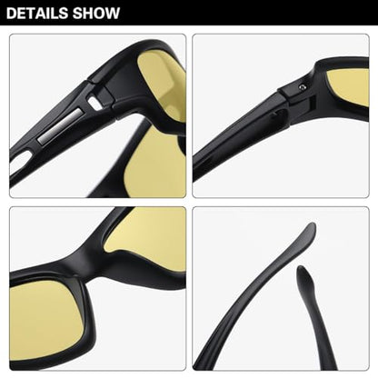 YIMI Polarized Photochromic Driving z87 Sunglasses For Men Women Day and Night safety glasses - color: Photochromic/Yellow Lens