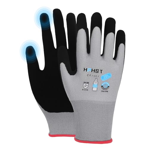 Work Gloves for Women, Eco Friendly Safety Work Gloves with Breathable Rubber Coated, Smart Touch,3 Pairs - color: Gray, size: Large