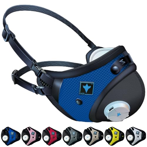 RZ Mask RZM3 - Patented Dust Mask w/ 99.8% Carbon Filtration, Anti Fogging, 360° Seal with 3 Straps, 50% Better Breathability - color: Navy, size: M-L-XL