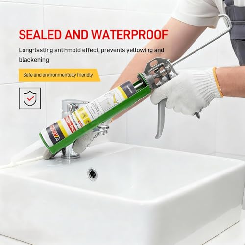 VGS 798 Professional Silicone Sealant Caulk, 10.15 oz Cartridge, 1 Pack – Waterproof Silicone Sealant for Kitchen and Bathroom, Shrink Resistant, Crack Resistant - style: 1 Pack