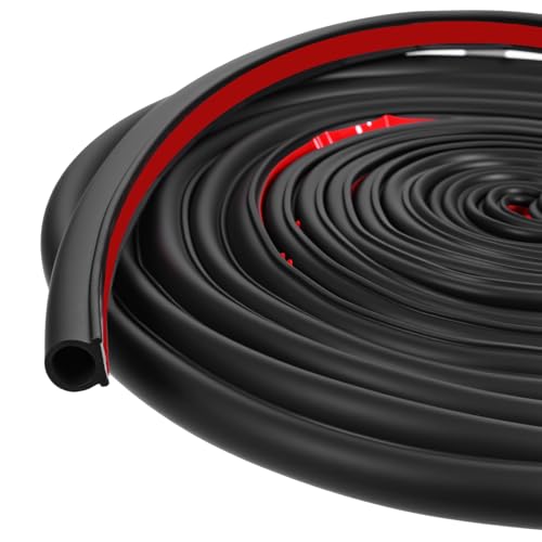 10 Ft Car Door Seal - D Shaped Rubber Weather Stripping Door Seal - Self Adhesive Soundproofing Weatherstripping for Car Window Truck Auto RV