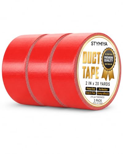 Red Duct Tape Heavy Duty: 3Rolls*2IN*20Yards Wide Waterproof Outdoor Duck Furniture Repair Tape Bulk - Strong Adhesive Weather UV Resistant No-Residue Masking Tapes Patterns Variety - color: Red, size: 3*2in*20yards