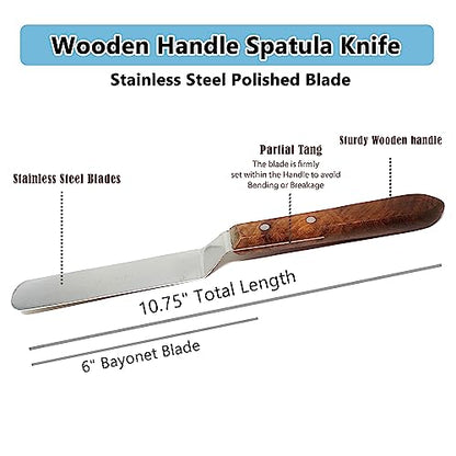 A2Z Scilab Brand Engineering Classic Offset Caulk Tooling Spatula, Stainless Steel (6 Inch Long Offset Blade) - style: 6 Inch Long Offset Blade