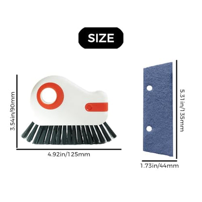 2 Sets Window Track Cleaner Tools, 2-in-1 Groove Cleaning Brush with Scraper & Dustpan, Hard Bristle Crevice Brush for Sliding Door, Window Sill, Shower Seal, Reusable Deep Cleaning Tools