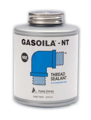 Gasoila NT, Pipe Thread Sealant, High-Performance Leak Protection, NSF, Made in USA, Free of PFAS, 1 Pint Brush-in-Cap, -50°F to 400°F, for Metal & Plastic, Seals to 6,000 PSI - size: 1 Pint