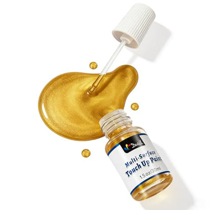 DWIL Liquid Gold Leaf Paint - Multi Surface Gold Touch Up Paint Pen, Fast Drying Acrylic Metallic Finish, Scratch Repair for Metal, Wood, Craft, Canvas, Plastic, 1.5 Fl Oz (High Gloss) - color: Gold