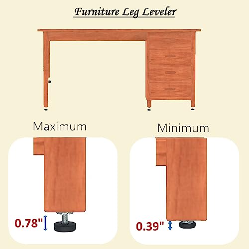 Adjustable Furniture Leveling Feet, 16 Pack, 1/4” Threaded Leg Levelers for Table/Desk/Chair/Cabinet/Dresser/Outdoor Furniture/Patio Furniture, Height Extender, Screw on/in Adjuster - size: 1/4"-20 UNC * 16 Sets