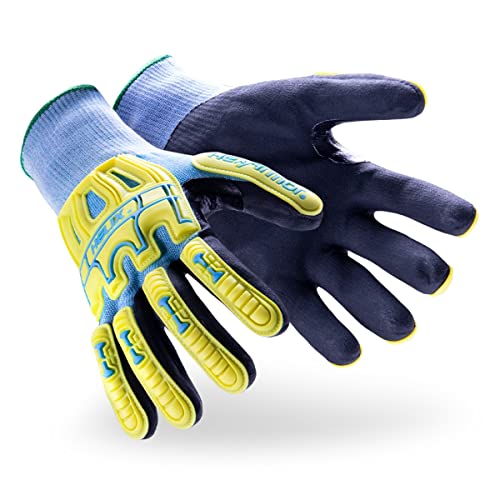HexArmor Cut-Resistant Impact Protection Nitrile Palm Knit Work Gloves | Helix® Core 3010 | - size: Small (Pack of 1)