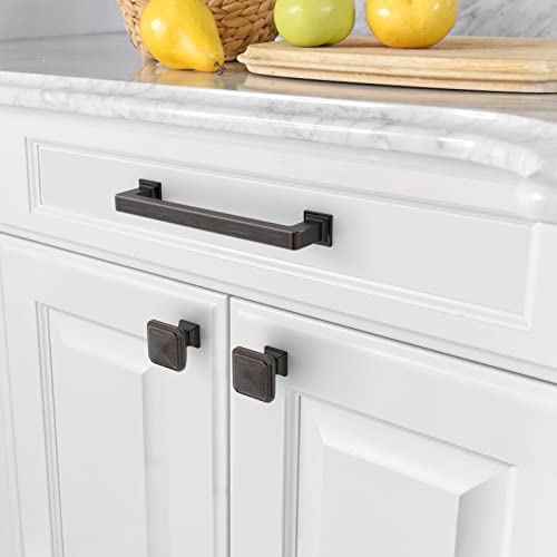 Amerdeco 10 Pack Oil Rubbed Bronze Cabinet Pulls 5 Inch(128MM) Hole Centers Kitchen Cabinet Handles Cabinet Hardware Kitchen Handles for Cabinets Cupboard Handles Drawer Pulls ZH0019 - color: Oil Rubbed Bronze, size: 5"/128MM Hole Center