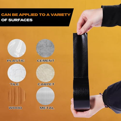 Black Duct Tape Heavy Duty, Waterproof Strong Adhesive Duct Tape for Indoor Outdoor Repairs Packaging Arts Crafts Projects, Tear by Hand 2 Inch x 20 Yards - color: Black