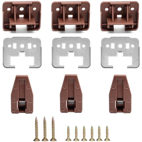 Surf turtle 3 Pack Drawer Slide Track Guide Glide with Metal Backing, Compatible with Rite-Trak 1 Drawer System, Center Mount Drawer Replacement Parts for Dresser and Nightstand - style: 3 Pack/Classic With Metal Brackets
