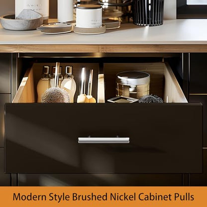Probrico 5 Pack | 3" Cabinet Pulls Polished Chrome, Euro T Bar Kitchen Cabinet Hardware Stainless Steel Dresser Pulls Chrome Handles for Cabinet Dresser, 3" Hole Centers, 5" Total Length - color: Polished Chrome, size: hole center 3"
