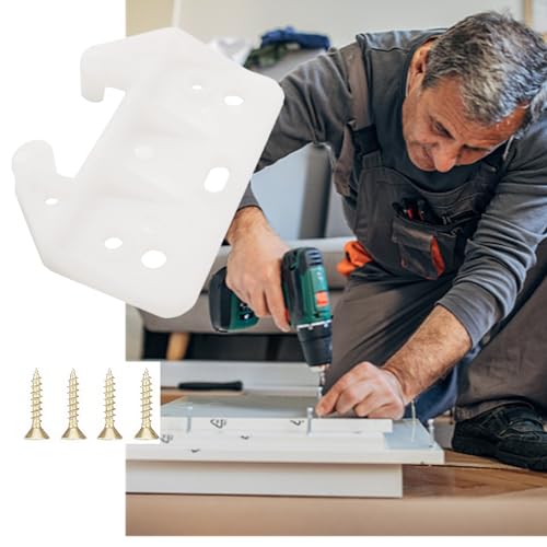 8 Pcs White Plastic Drawer Guides with 24 Screws - Drawer Rail Brackets Replacement Parts for Dresser Cabinet Closet