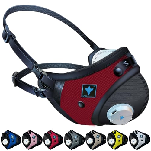RZ Mask RZM3 - Patented Dust Mask w/ 99.8% Carbon Filtration, Anti Fogging, 360° Seal with 3 Straps, 50% Better Breathability - color: Red, size: M-L-XL