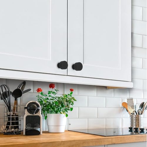 6 Pack Black Cabinet Knobs, Matte Black Drawer Knobs for Kitchen, Bathroom & Cupboard - color: Black