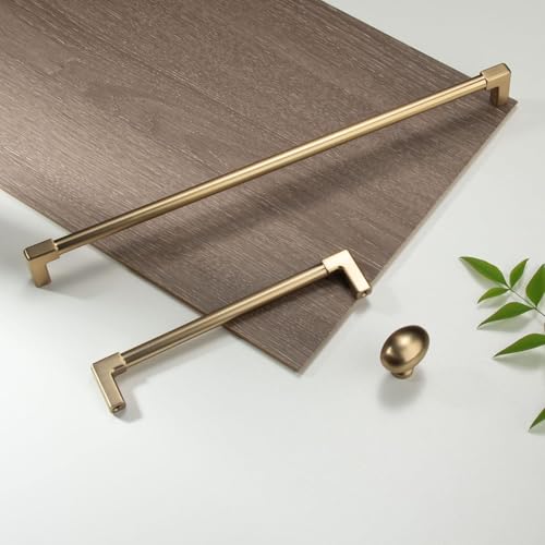 TUNNY 5Pack Classic Solid Cabinet Handles-10.08"/256mm Screw Spacing Champagne Bronze Furniture Hardware Handles for Bathroom Dresser Kitchen Cabinets Bedroom Cabinet Pulls - color: Champagne Bronze, size: 10.08"(256mm) Hole Center - 5Pcs