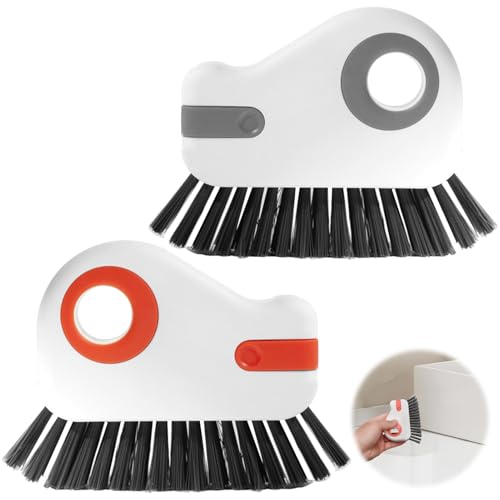 2 Pcs 2 in 1 Window Track Cleaner, Groove Cleaner Brush, Effective Window Sill Cleaner Tool Perfect for Sliding Door Tracks and Glass Door Grooves for Home Bathroom Kitchen Use (2 PCS) - color: 2 Pcs