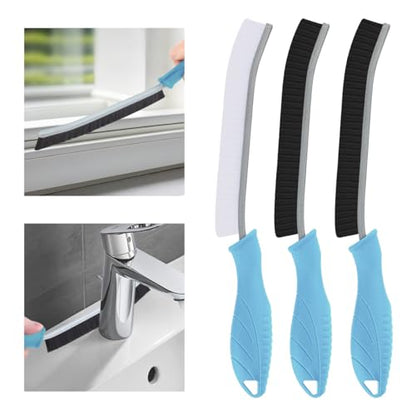 TQRR Hard Bristle Crevice Cleaning Brush-Thin Gap Scrub Brush, Small Cleaning Brush, Grout Brush, Kitchen Brush, Cleaning Tools for Toilet, Bathroom, Sink, Home, Household, Window (3, Light Blue) - color: Light Blue