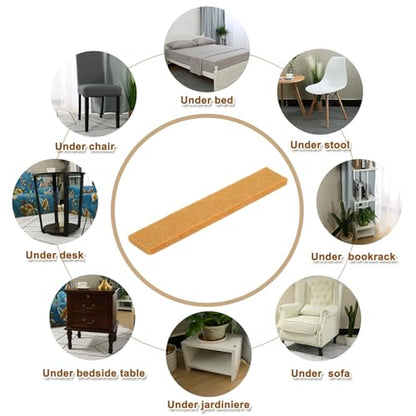 uxcell Felt Strips with Adhesive Backing, 10 Pcs 1" x 6" x 0.2" Anti Scratch Furniture Felt Tapes Self-Stick Pads for Protecting Hardwood Floor, Light Brown - color: Light Brown