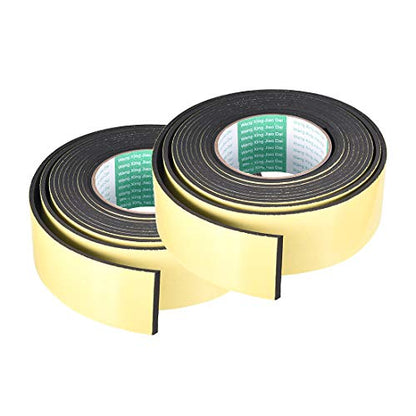 uxcell Sealing Foam Tape 50mm Wide 3mm Thick 4m/13ft Long, Self Adhesive Weather Strip for Window Door Insulation, Pack of 2 - size: 50mmx3mmx4m