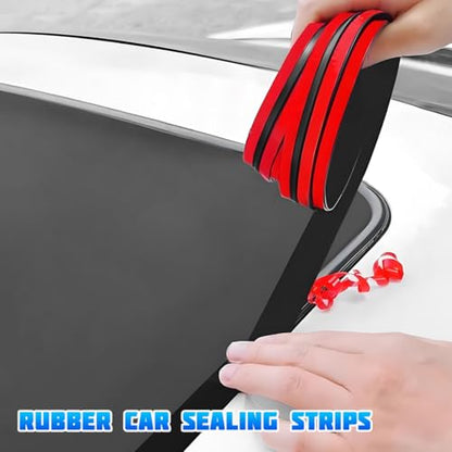 16.4FT Car Weather Stripping, 19mm Rubber T Shape Soundproof Adhesive Vehicle Front & Rear Windshield Seal Strip, Auto Sealing Weatherstrip Trim, Universal for SUV Sedan Truck - size: 5M/19MM