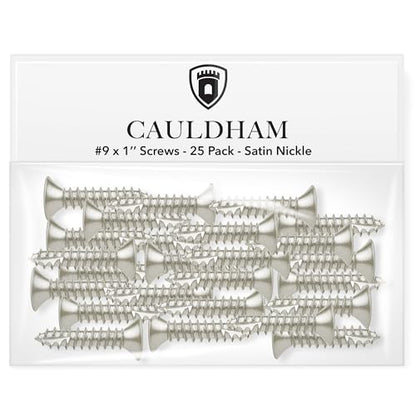 Cauldham Satin Nickel Wood Screws #9 x 1 Inch for Door Hinges - 25 Pack - color: Satin Nickel
