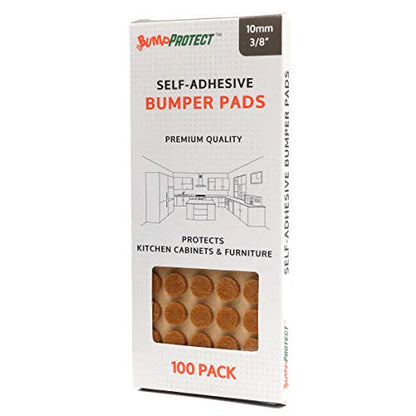 Furniture Felt Pads 3/8" (10mm) Diameter Round 3M Self Adhesive Protects Kitchen Cabinets, Drawers, Desks and Furniture Against Bumps and Scratches 100 Pack - Oak (Honey Brown) - color: Oak 100 Pack
