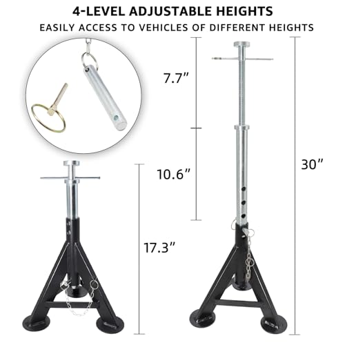 BESTOOL RV Supports Stabilizer Jacks, Travel Trailer Stabilizer Jacks Camper Jack Stands from 17.3" to 30." 5Ton /12000 lbs Capacity, 2PC - color: Black-Standard RV stabilizer jacks/2PC